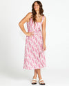 Jemima Belted Midi Dress - Pink Paisley