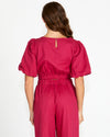 Marnie Balloon Sleeve Top - Berry