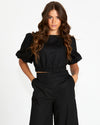 Marnie Balloon Sleeve Top - Black