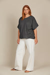 Amelie Relaxed Top - OSFM - Graphite