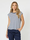 Portia Stripe T-Shirt - Navy/White