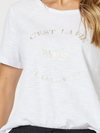 C'est La Vie Paris Cotton T-Shirt - White/Gold