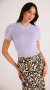 Maisie Fluffy Knit Top - Periwinkle