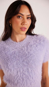 Maisie Fluffy Knit Top - Periwinkle