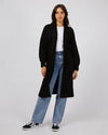 Serena Long Line Cardi - Black