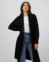 Serena Long Line Cardi - Black