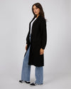 Serena Long Line Cardi - Black
