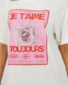 Je T'aime Oversized Tee Vintage= White