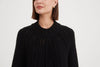 Funnel Neck Rib Detail Knit - Charcoal