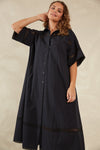 Adelfia Shirt Dress - Domino