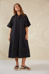Adelfia Shirt Dress - Domino