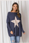 Willow Boxy Star Knit - Denim