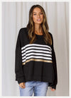 Boston Sweat - Black with White Stripe