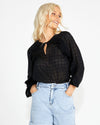 Ruby Frill Sleeve Top - Black
