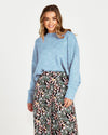 Kirsha Oversized Round Neck Jumper - Blue