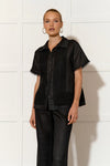 Vanessa Lace Panel Shirt - Black