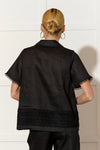 Vanessa Lace Panel Shirt - Black