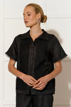Vanessa Lace Panel Shirt - Black