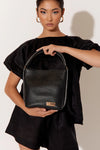 Stevie Blanket Stitch Bucket Bag - Black
