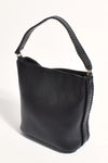 Stevie Blanket Stitch Bucket Bag - Black