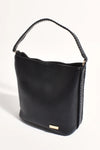 Stevie Blanket Stitch Bucket Bag - Black