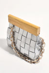 Clara Plaited Resin Chain Clutch - Silver