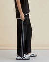 Evelyn Wide Leg Jogger - Black