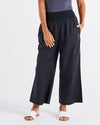 Sevilla Wide Leg Cotton Pant - Black