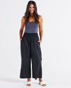 Sevilla Wide Leg Cotton Pant - Black