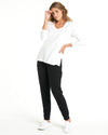 Bonnie - Long Sleeve Top - White