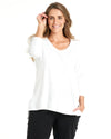 Bonnie - Long Sleeve Top - White