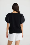 Abigail V-neck Tee - Black
