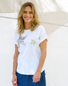 Hailey Short Sleeve Top - White/Silver Star
