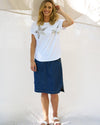 Hailey Short Sleeve Top - White/Silver Star