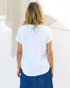 Hailey Short Sleeve Top - White/Silver Star