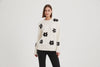 Flower Contrast Knit - Ivory