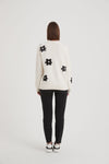 Flower Contrast Knit - Ivory