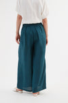 Pleat Front Palazzo Pant - Deep Marine