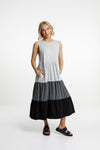 Kendall Singlet dress - Grey/Charcoal/Black