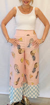 Kirra Wide Leg Pants - Cut Pineapple Print