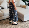 Denim Palm Print Pant