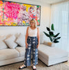 Denim Palm Print Pant