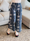 Denim Palm Print Pant