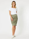 Charlie Stitched Detail Skirt - Khaki