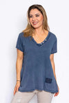 Cielo V-Neck T- Shirt - Navy