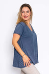 Cielo V-Neck T- Shirt - Navy