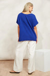 La Mer Sable Knit Top - ONE SIZE - Cobalt