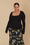 Juno Square Neck Top- Onyx