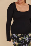 Juno Square Neck Top- Onyx