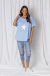 Kiera V Nick Rhinestone Star Tee